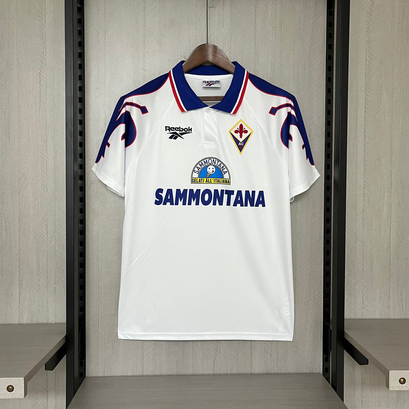 Camisa Fiorentina Away Retro 95/96 Torcedor Fila Masculino - Branco e Roxo