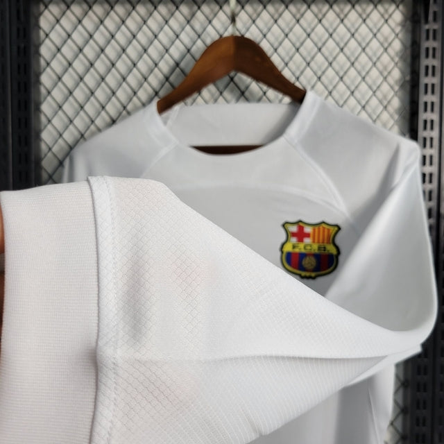 Camisa Barcelona Away Manga Longa 23/24 Torcedor Nike Masculina - Branca