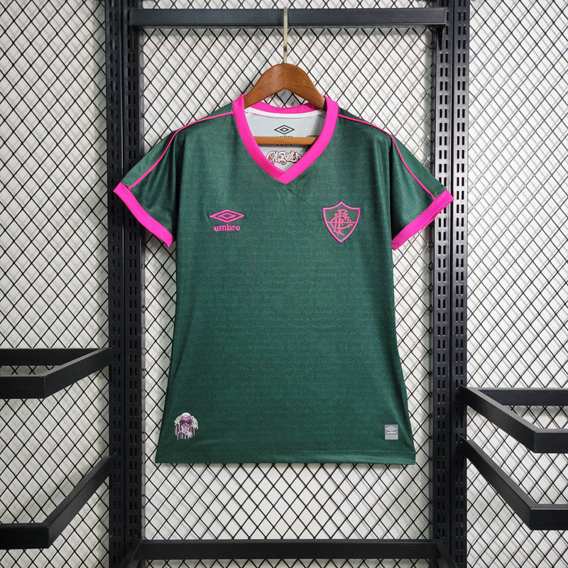 Camisa Fluminense Third 23/24 Torcedor Umbro Feminino - Verde e Rosa