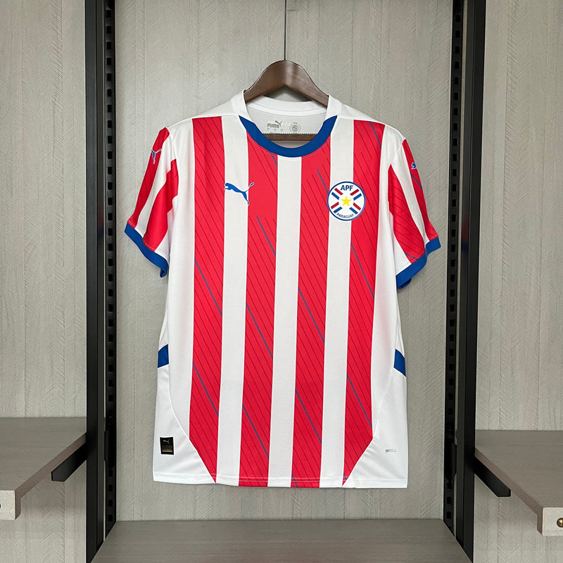 Camisa Paraguai Home 24/25 Torcedor Puma Masculina - Vermelha e Branca