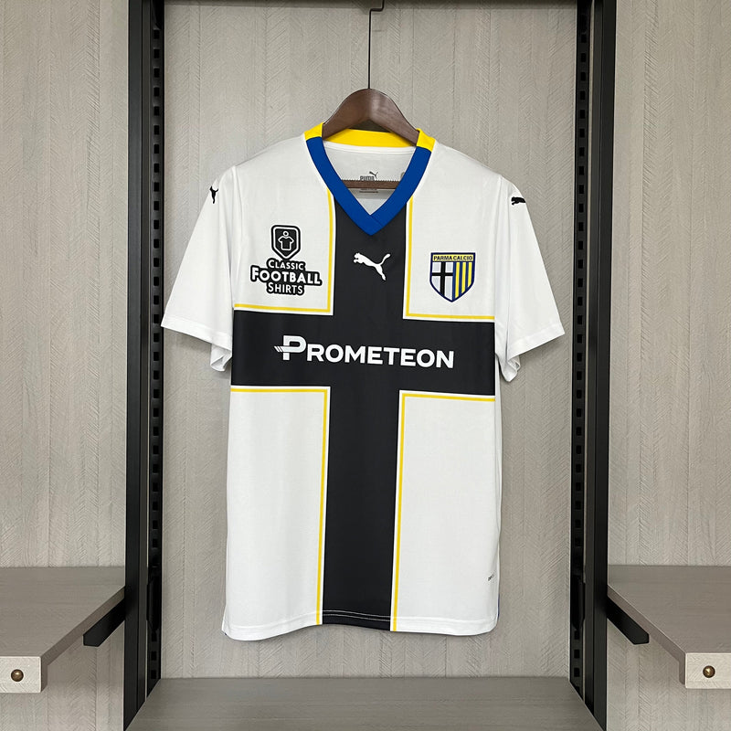 Camisa Parma Home 23/24 Torcedor Puma Masculina - Branco e Preto