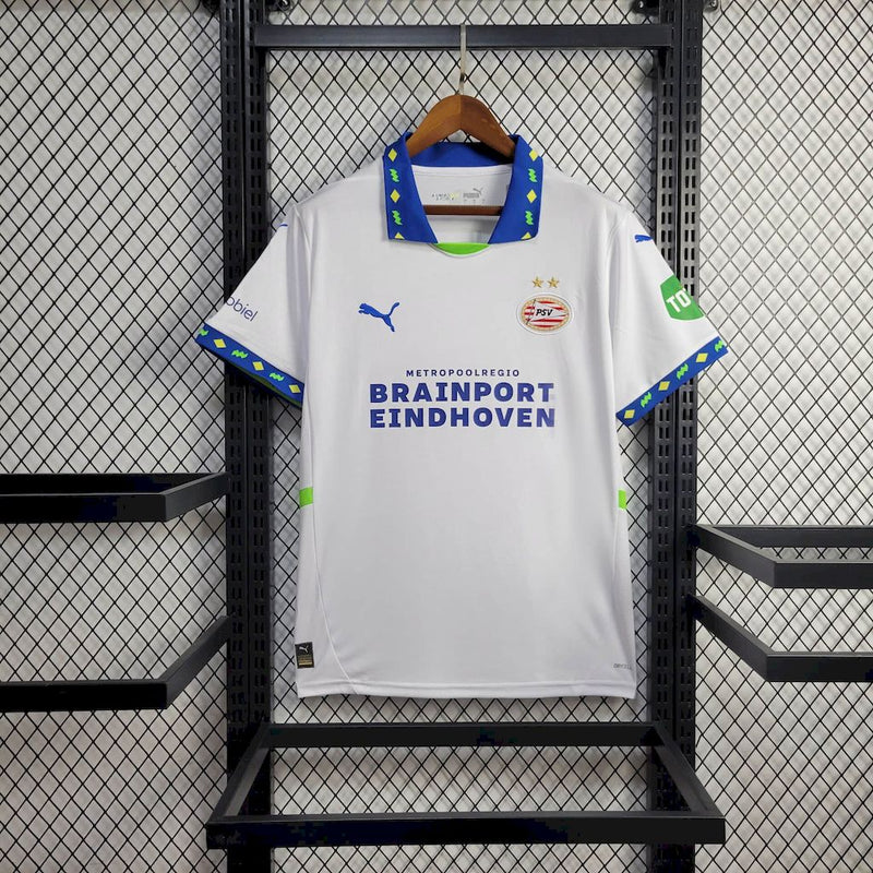 Camisa PSV Away 24/25 Torcedor Puma Masculina - Branca e Azul