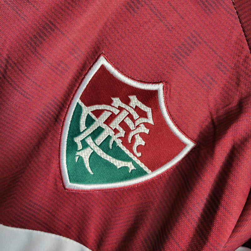 Agasalho Fluminense Treino Celestial 23/24 Manga Longa Torcedor Umbro Masculina - Verde e Vermelho