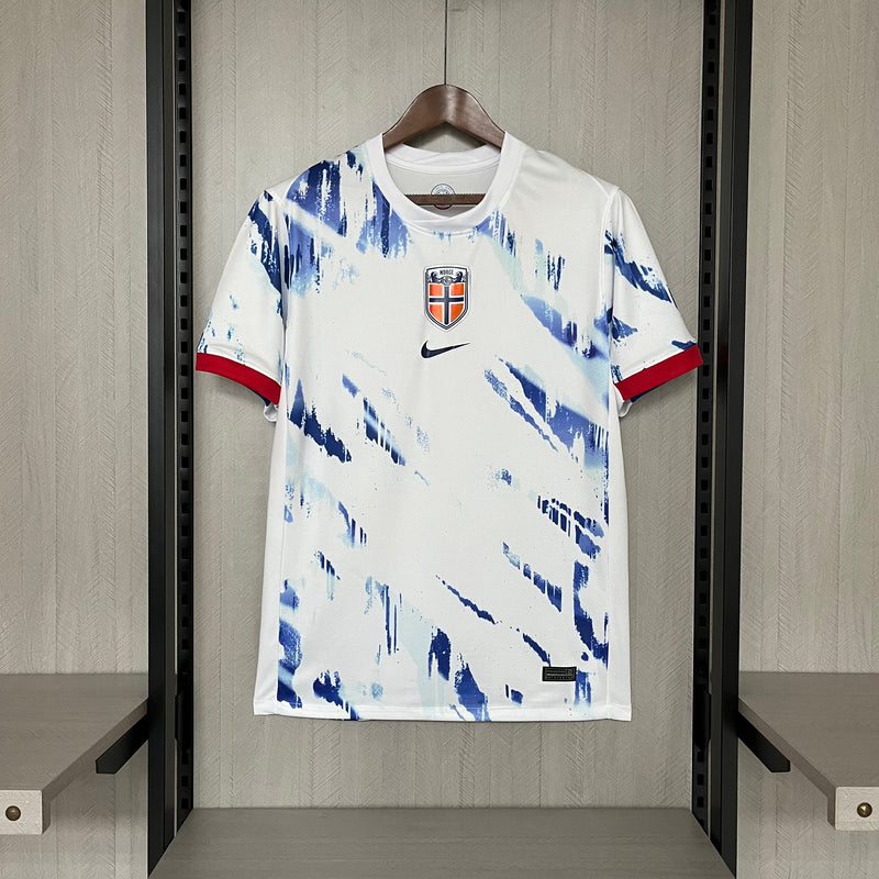 Camisa Noruega Away 24/25 Torcedor Nike Masculina - Branca e Azul