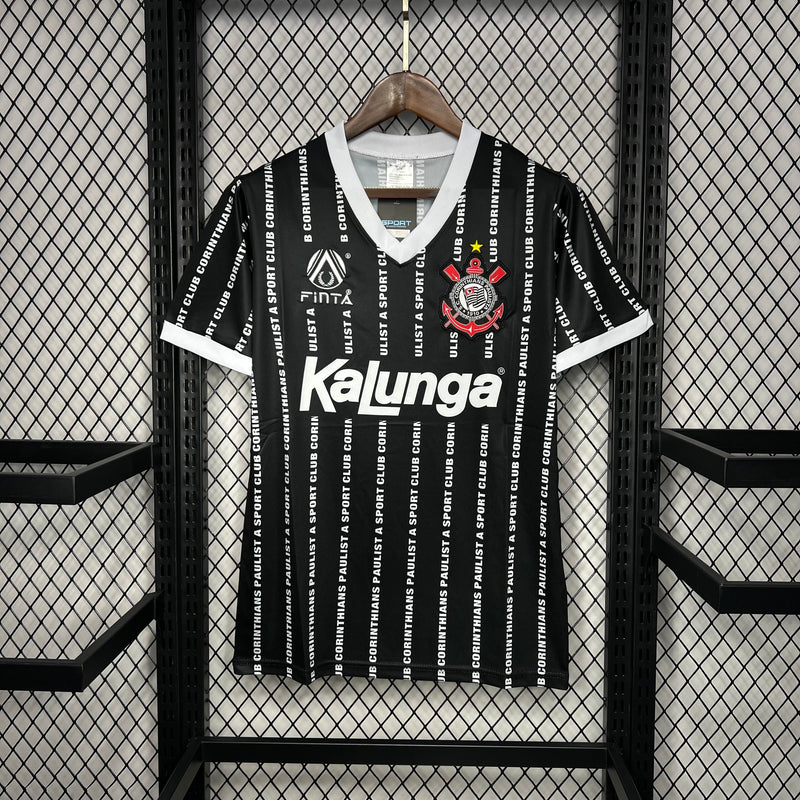 Camisa Corinthians Retro Third 1994 Torcedor Finta Masculina - Preta e Branca