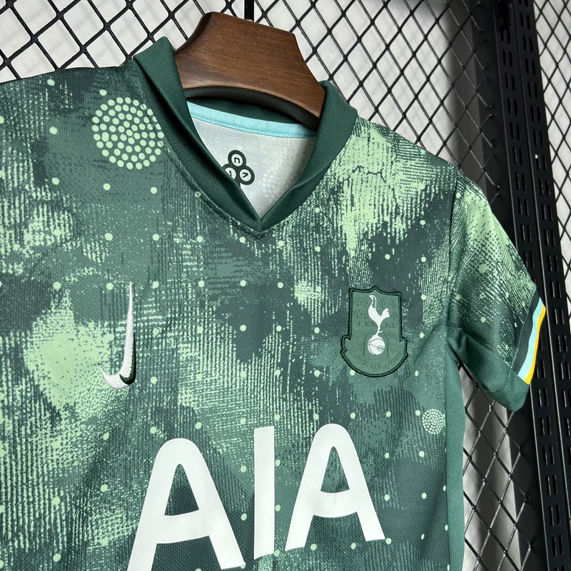 Kit Infantil Tottenham Third 24/25 Camisa + Shorts Nike Unissex - Verde