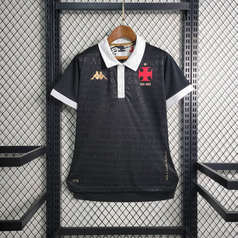 Camisa Vasco da Gama Third 23/24 Torcedor Kappa Feminino - Preta