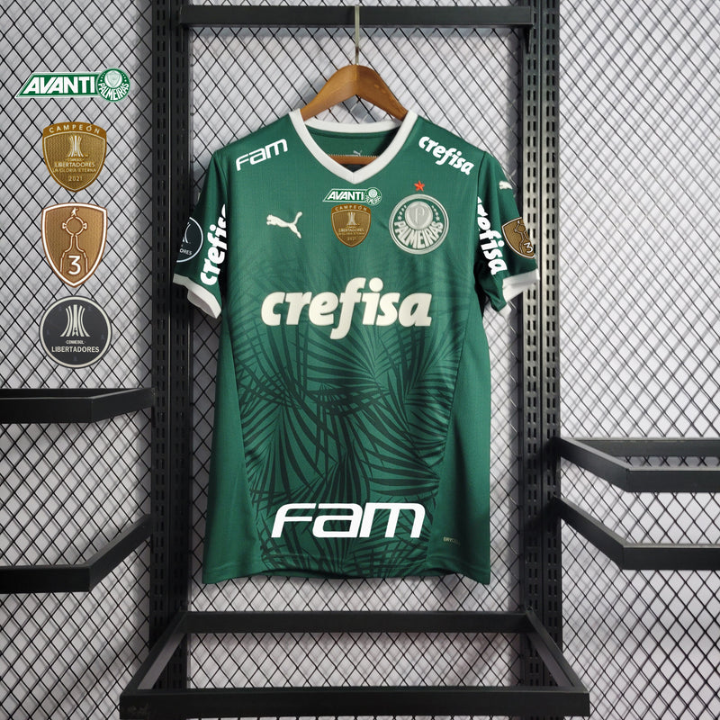 Palmeiras Home 22/23 Torcedor + Todos os Patrocínios + Patches Libertadores Puma Masculino - Verde