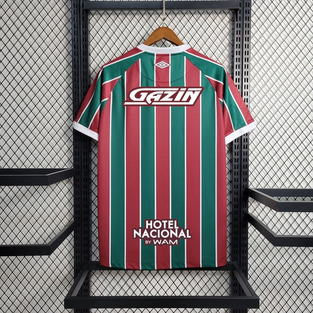 Camisa Fluminense Home 23/24 Torcedor + Todos os Patrocínios Umbro Masculina - Vermelha e Verde