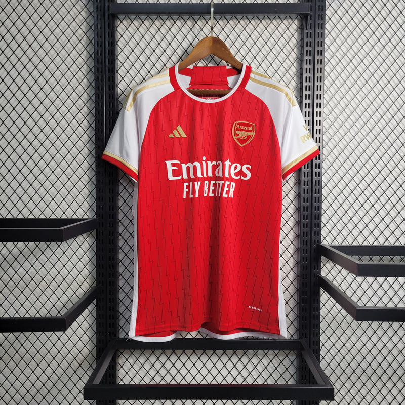 Camisa Arsenal Home 23/24 Torcedor Adidas Masculina - Vermelha e Branca