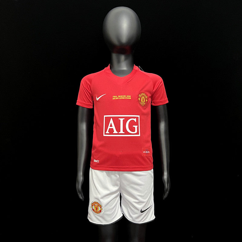 Kit infantil Manchester United Retrô Home 2008 Unissex Nike - Vermelho