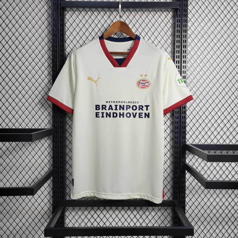 Camisa PSV Away 23/24 Torcedor Puma Masculina - Branca e Vermelha