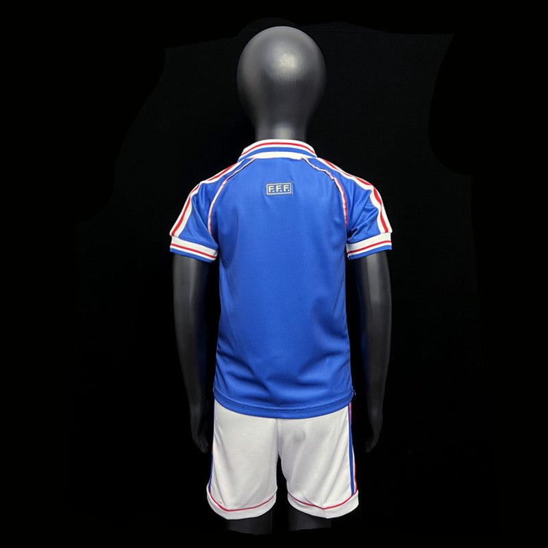 Kit Infantil França Home Retro 1998 Adidas Unissex - Azul