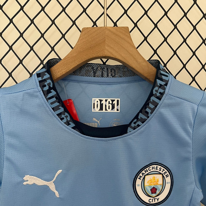 Kit Infantil Manchester City Home 24/25 Unissex Puma - Azul Claro