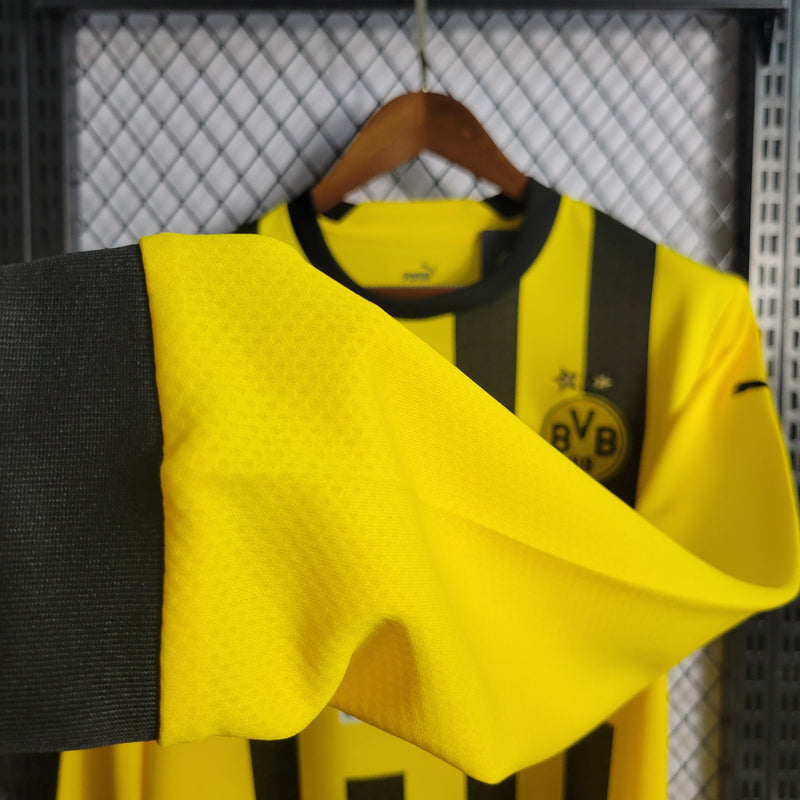 Camisa Borussia Dortmund Home Manga Longa 22/23 Torcedor Puma Masculina - Listrada Amarela e Preta