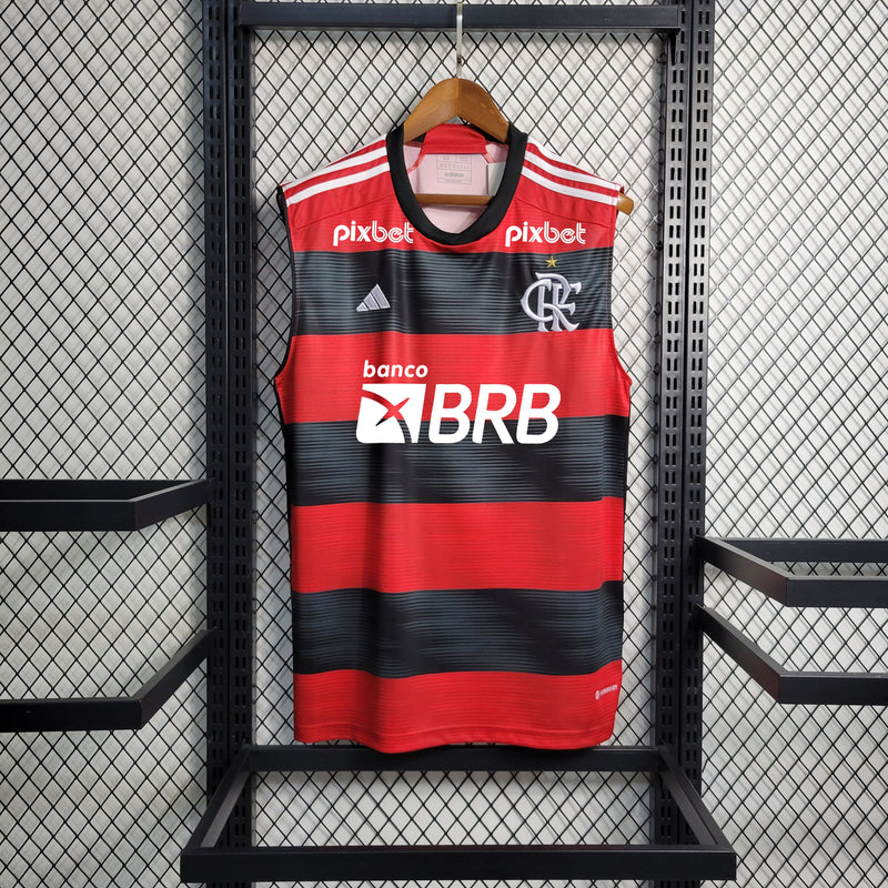 Camisa Flamengo Home Regata Todos os Patrocinadores 23/24 Torcedor Adidas Masculino - Vermelho e Preto