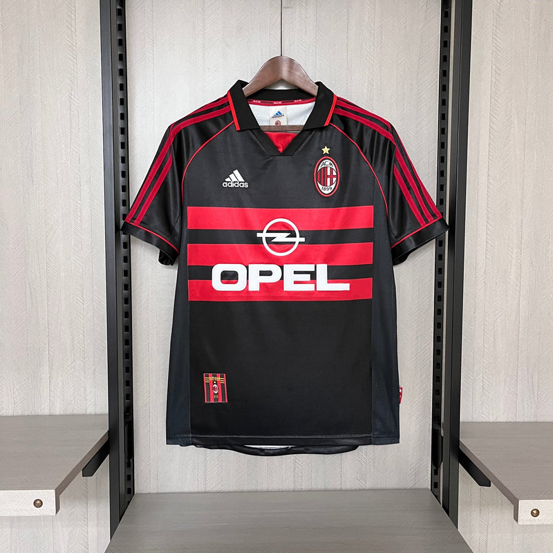 Camisa Milan Third 98/99 Retro Torcedor Adidas Masculino - Preto e Vermelho