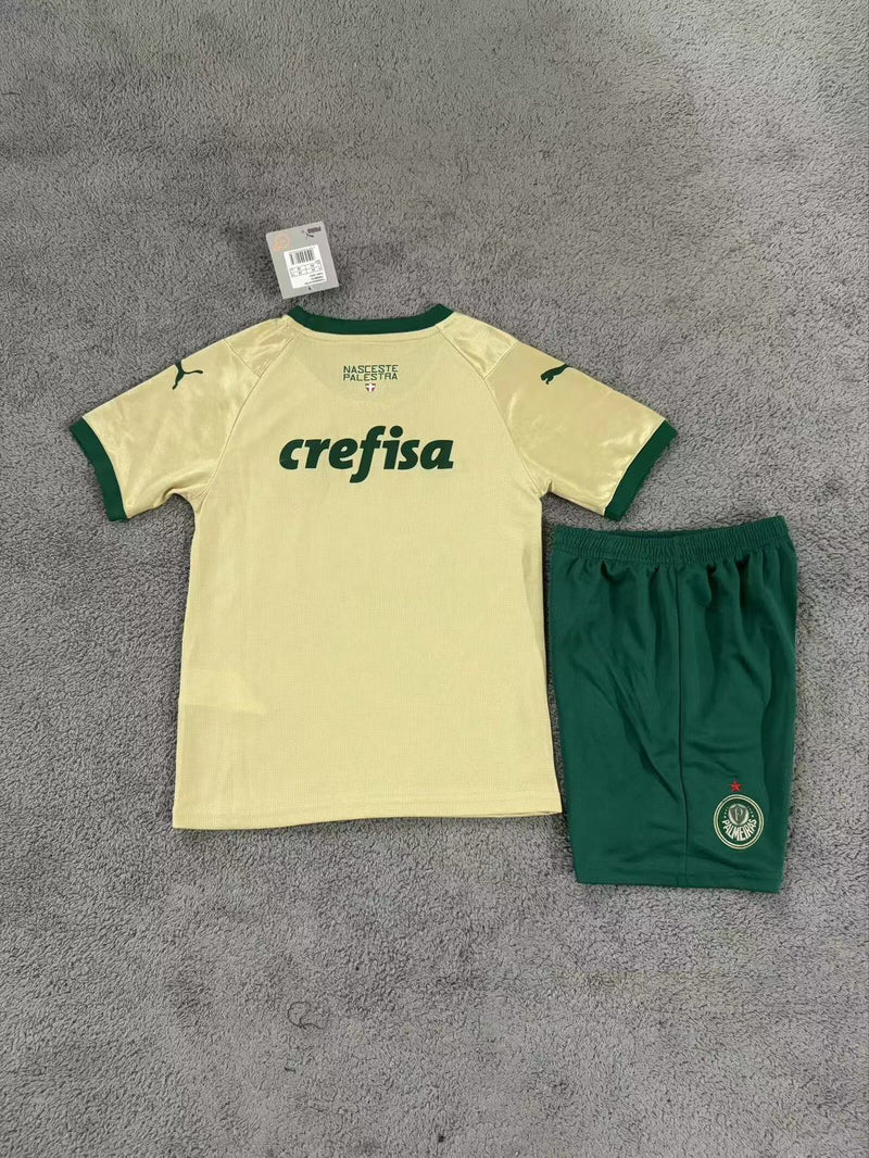 Kit Infantil Palmeiras Third 24/25 Camisa + Shorts Puma Unissex - Dourada