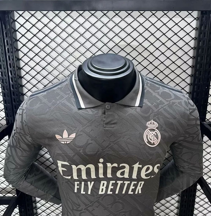 Camisa Real Madrid Third Manga Longa 24/25 Jogador Adidas Masculino - Cinza