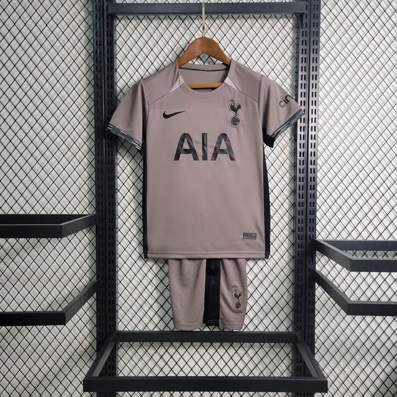 Kit Infantil Tottenham Third 23/24 Unissex Nike - Marrom