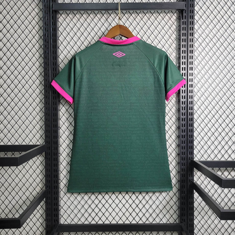 Camisa Fluminense Third 23/24 Torcedor Umbro Feminino - Verde e Rosa