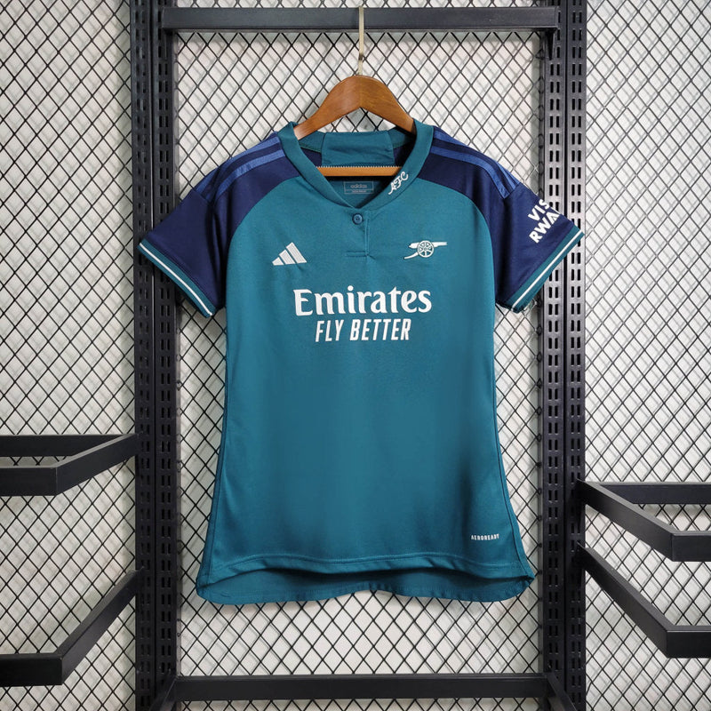 Camisa Arsenal Third 23/24 Torcedor Adidas Feminina - Verde e Azul Turquesa