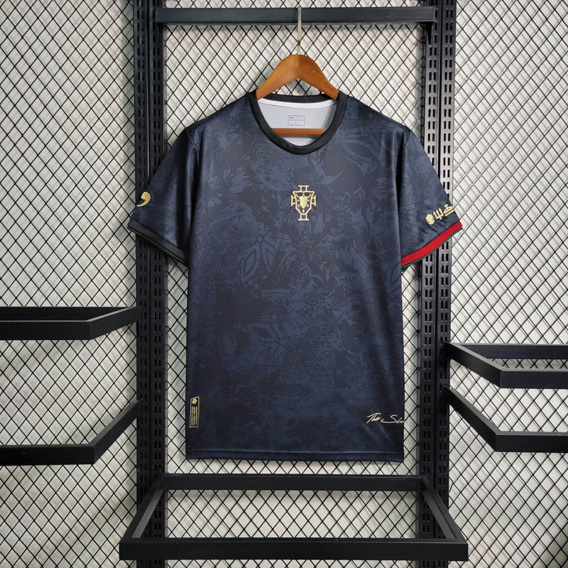 Camisa GOAT CR7 - 7 Versão Torcedor Masculina - Preta