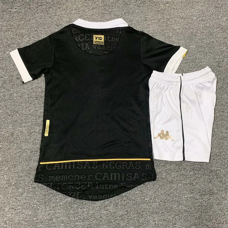 Kit Infantil Vasco Third 23/24 Camisa + Shorts Kappa Unissex - Preto