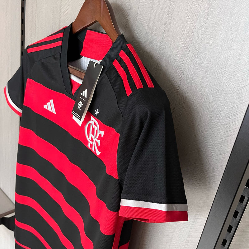 Flamengo Home 24/25 Torcedor Adidas Feminina - Vermelho e Preto