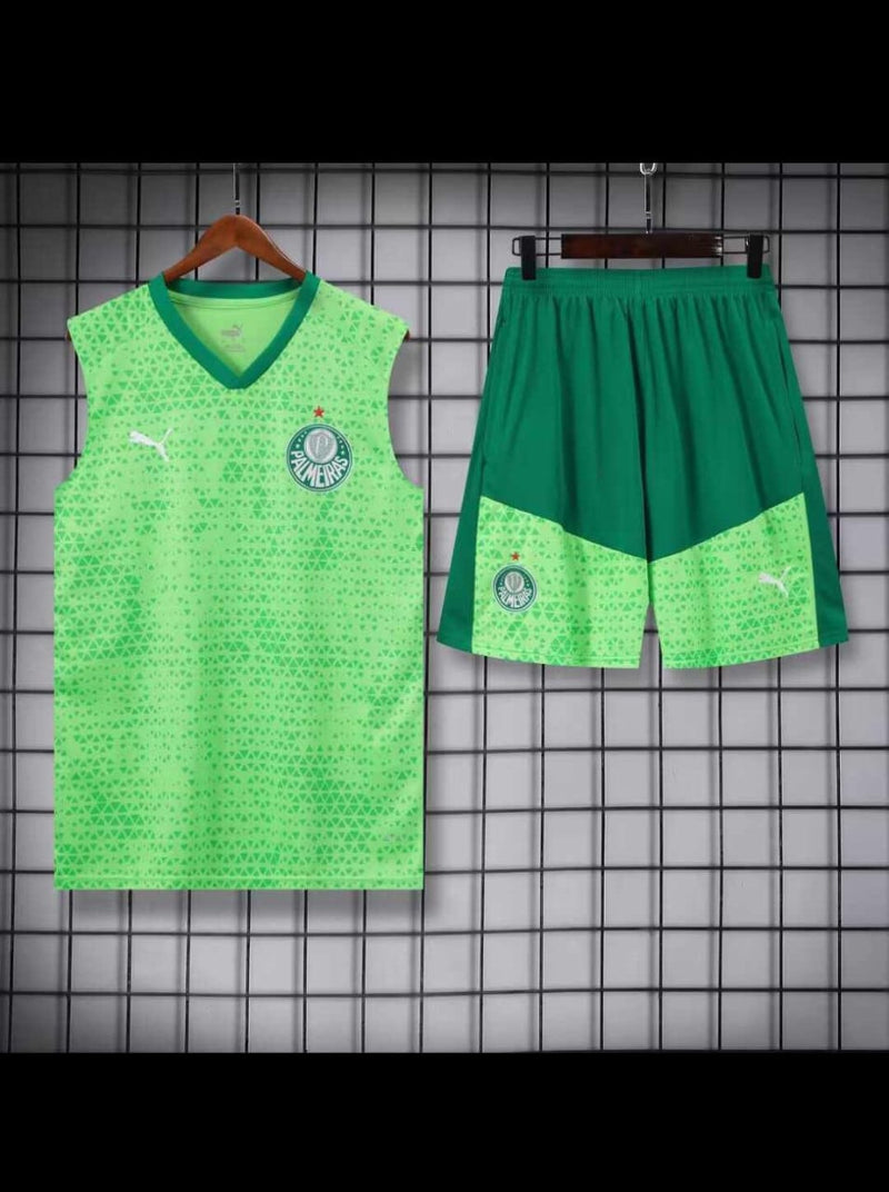 Kit Treino Regata + Shorts Palmeiras 24/25 Torcedor Puma Masculino - Verde Claro