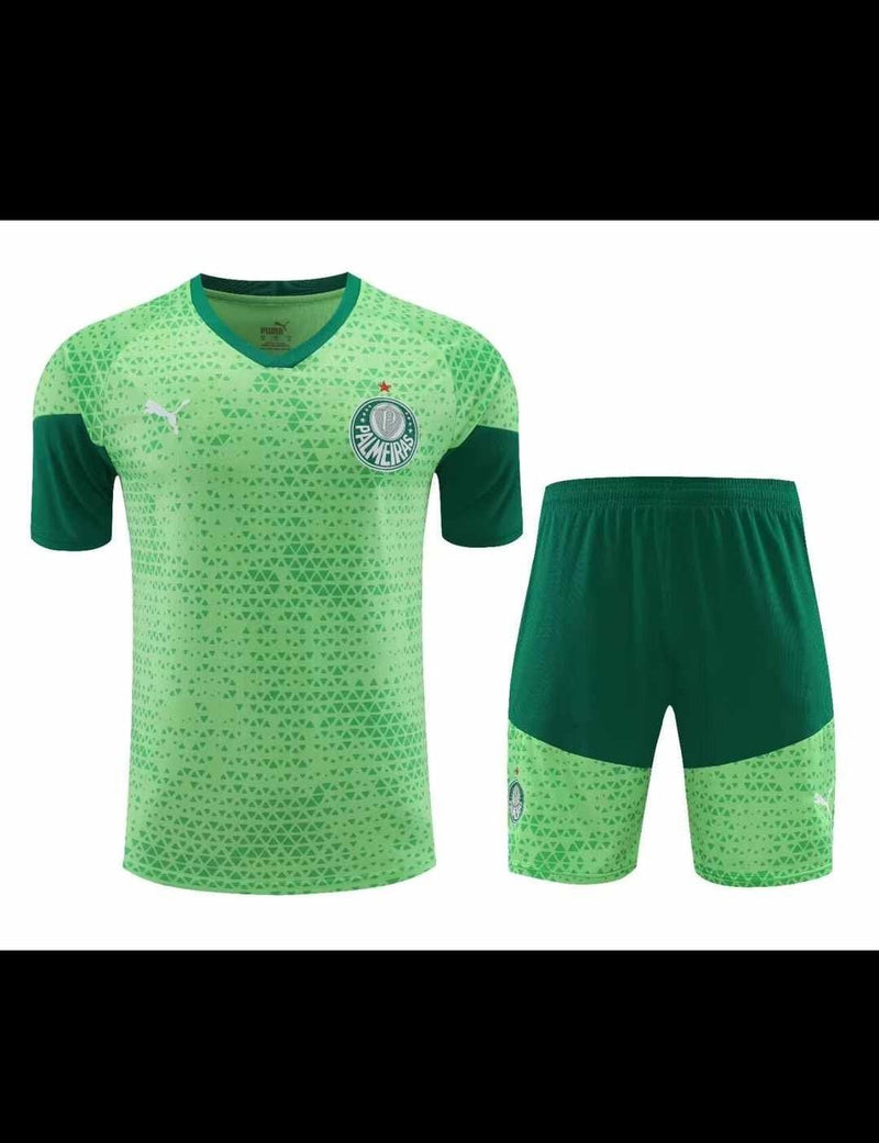 Kit Treino Camisa + Shorts Palmeiras 24/25 Torcedor Puma Masculino - Verde Claro