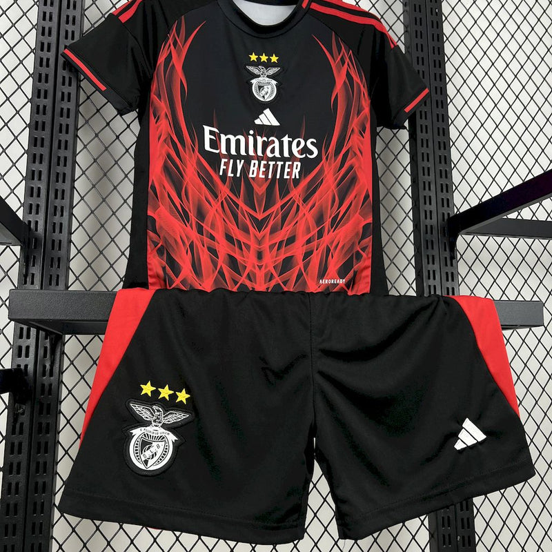 Kit Infantil Benfica Fourth 24/25 Adidas Unissex - Preto