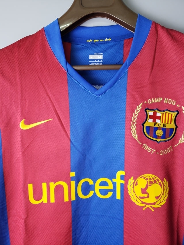 Camisa Barcelona Home Retrô 07/08 Nike Masculino - Azul Grená