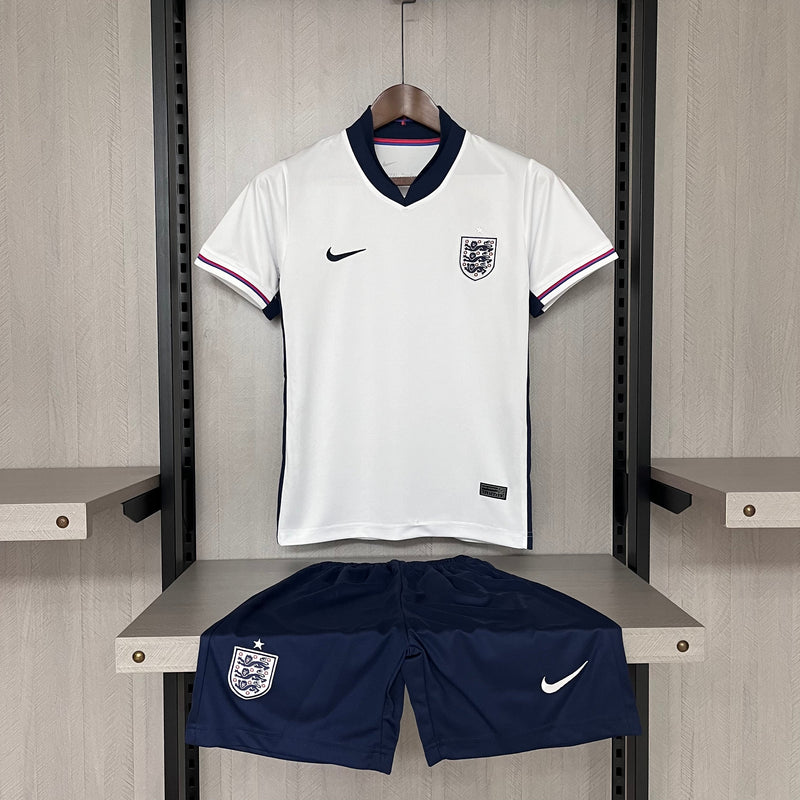 Kit Infantil Inglaterra Home 24/25 Nike Unissex - Branco e Azul