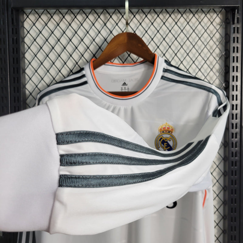 Camisa Real Madrid Retrô Home Manga Longa 14/15 Adidas Masculina - Branca