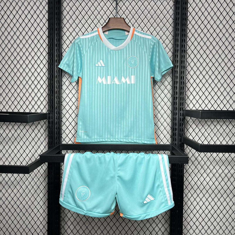 Kit Infantil Inter Miami Third 24/25  Adidas Unissex - Verde Água