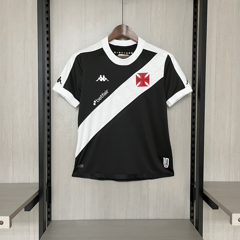 Camisa Vasco da Gama Home 24/25 Torcedor Kappa Feminino - Preta