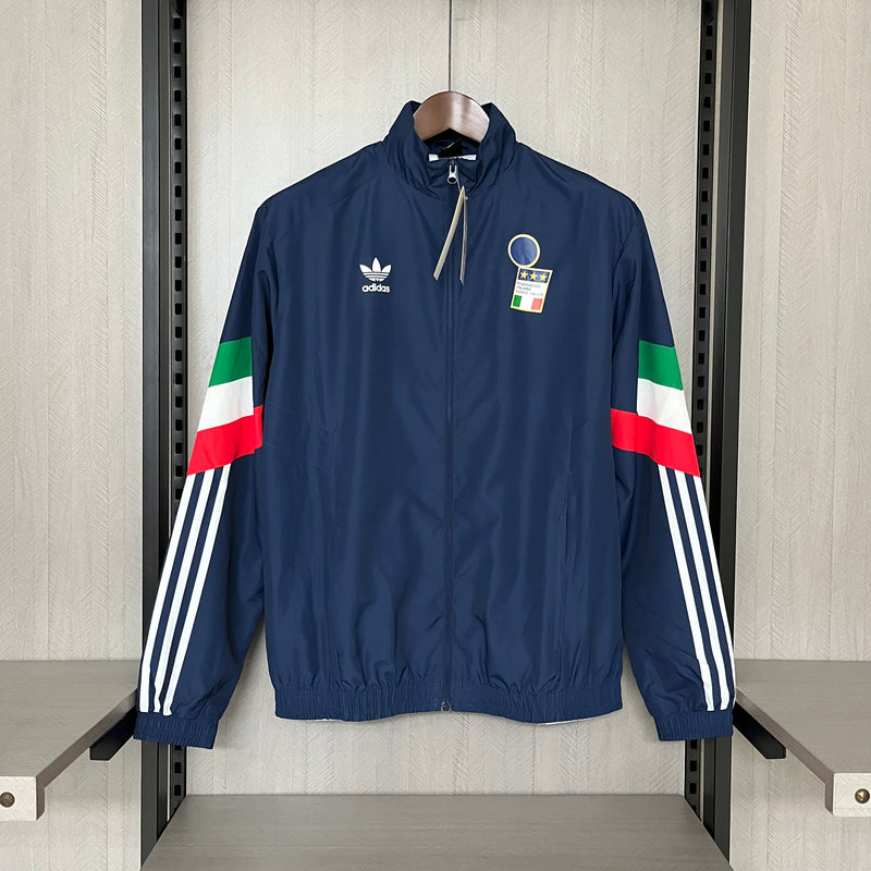 Agasalho itália 24/25 Manga Longa Torcedor Adidas Masculina - Azul Escuro