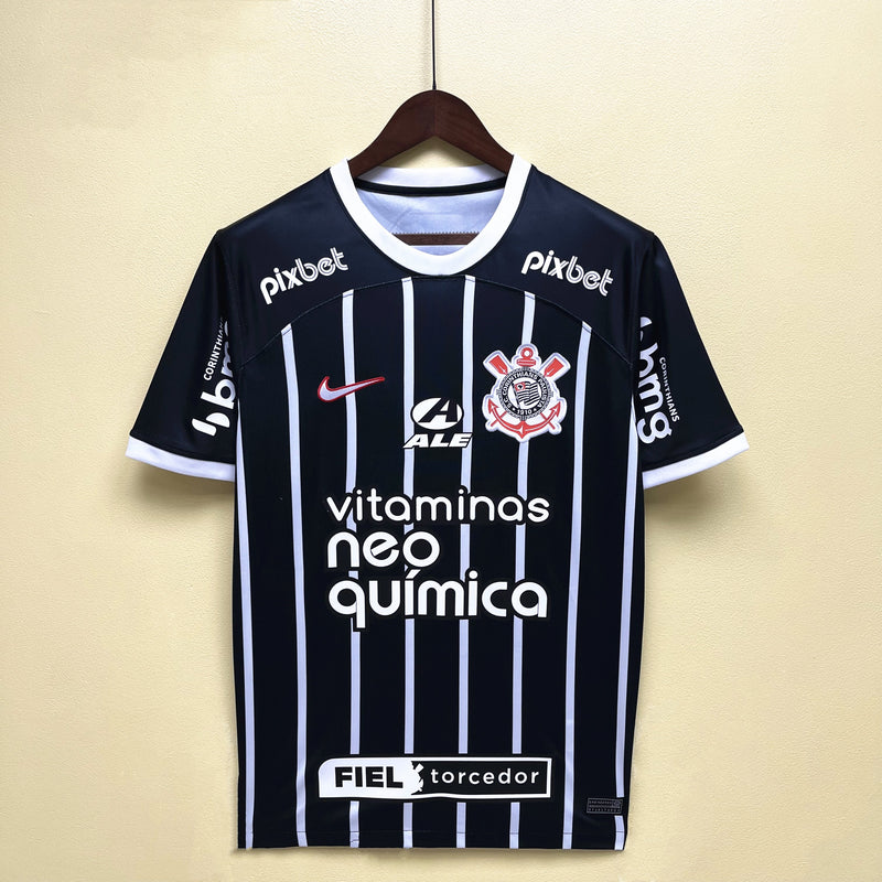 Camisa Corinthians Away Todos os Patrocinadores 23/24 Torcedor Nike Masculina - Preta