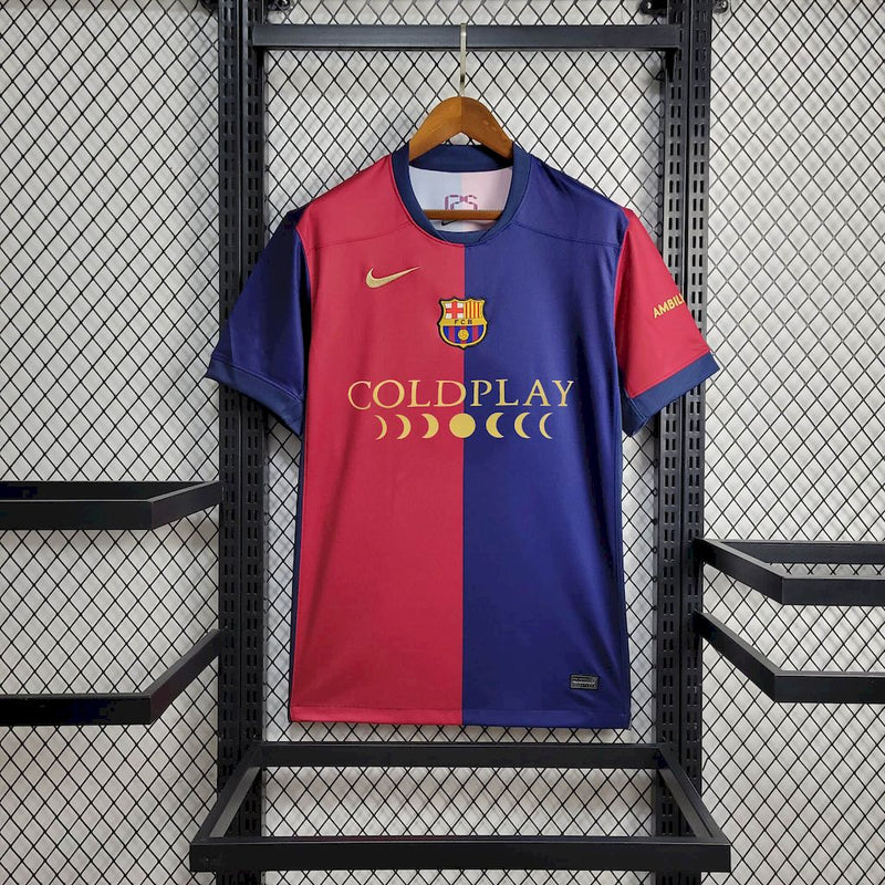 Camisa Barcelona X ColdPlay 24/25 Torcedor Nike Masculina - Grená