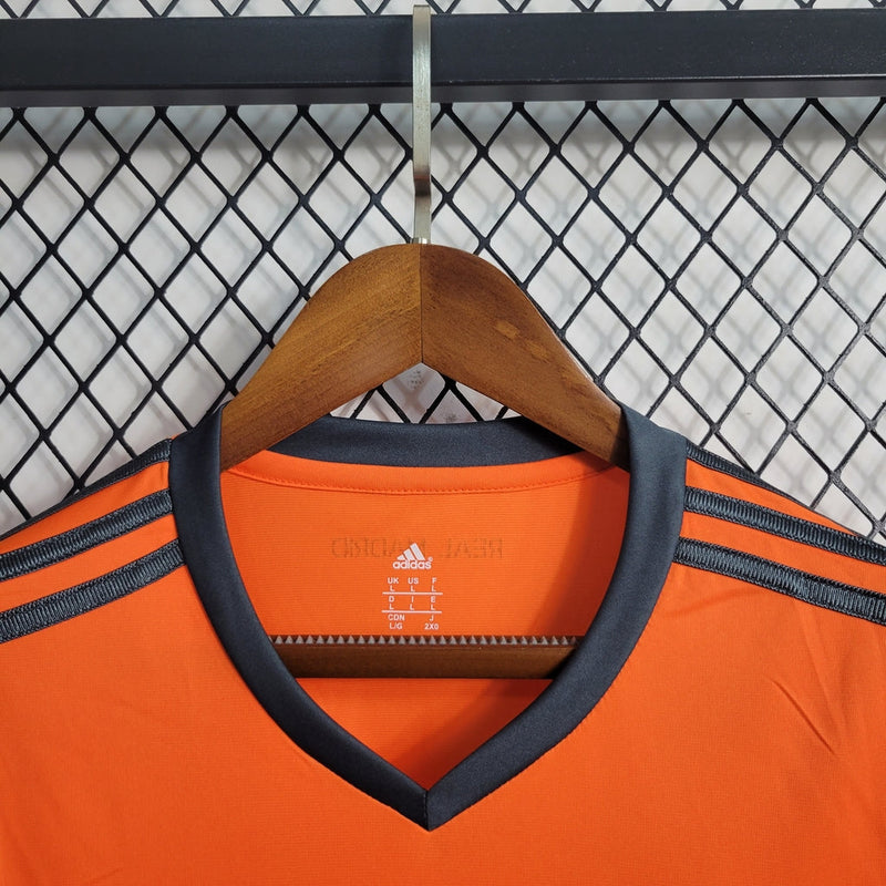 Camisa Real Madrid Retrô Away 13/14 Manga Longa Adidas Masculina - Laranja