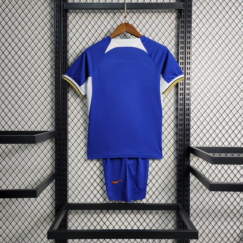 Kit Infantil Chelsea Home 23/24 Torcedor Nike Masculina - Azul