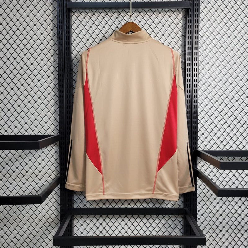 Agasalho São Paulo Treino 23/24 Manga Longa Torcedor Adidas Masculina - Bege