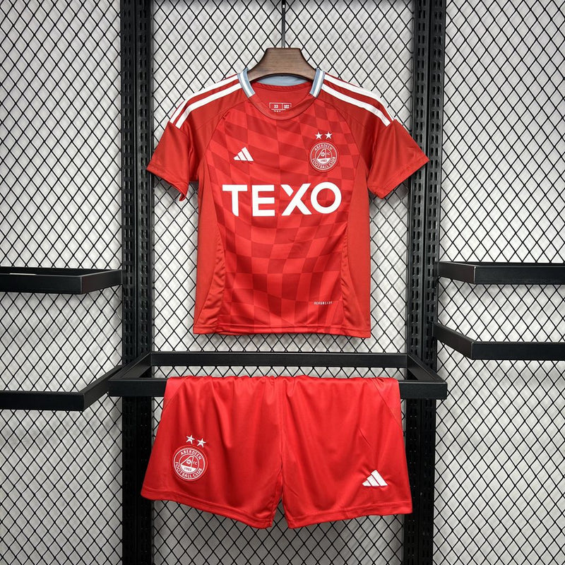 Kit Infantil Aberdeen FC Home 24/25 Adidas Unissex - Vermelho