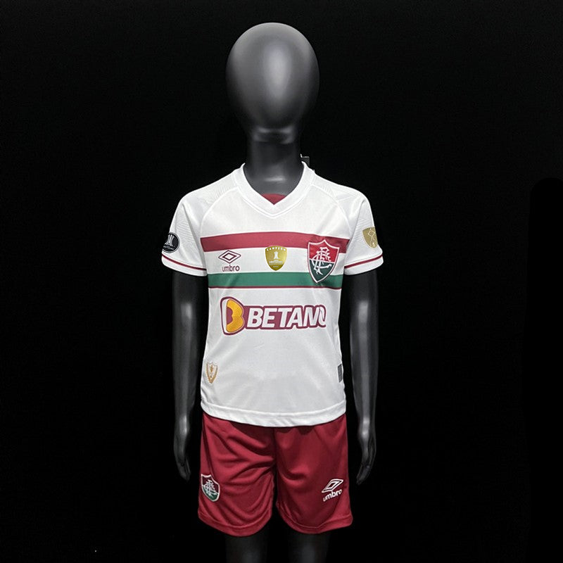 Kit Infantil Fluminense Away 23/24 Camisa + Shorts + Patch Umbro Unissex - Branca