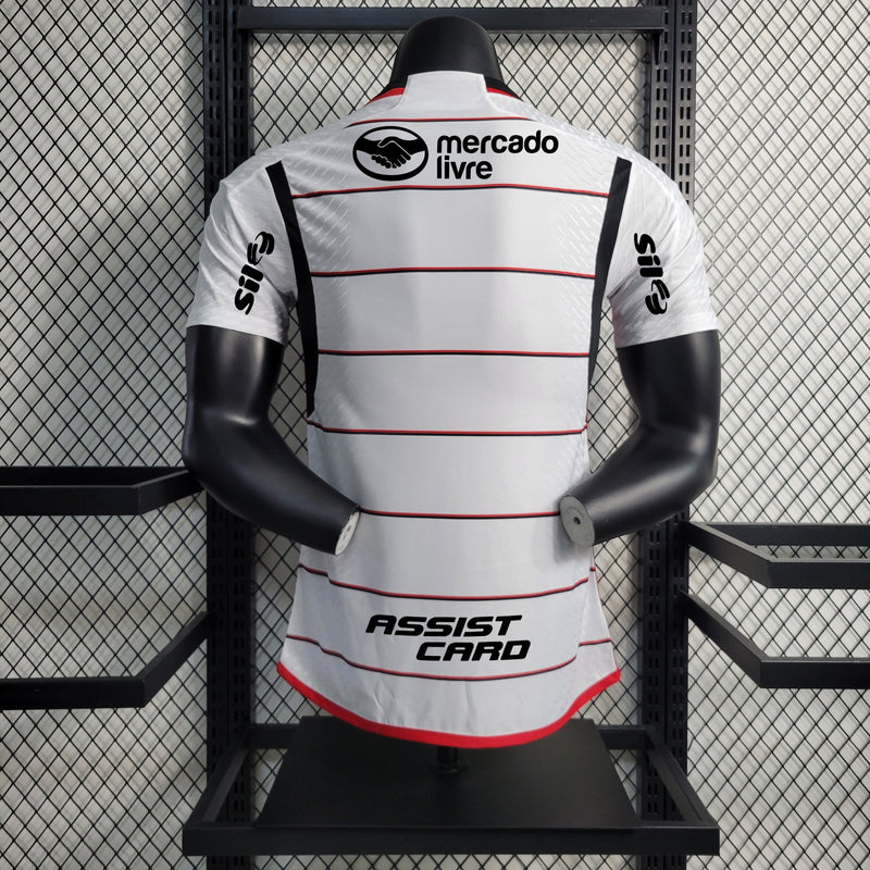 Camisa Flamengo Away 23/24 Todos os Patrocinadores + Patchs Jogador Adidas Masculina - Branca