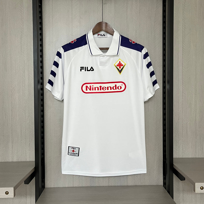 Camisa Fiorentina Away Retro 98/99 Torcedor Fila Masculino - Branco e Roxo