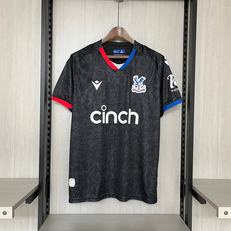 Camisa Crystal Palace Third 23/24 Torcedor Macron Masculina - Preto