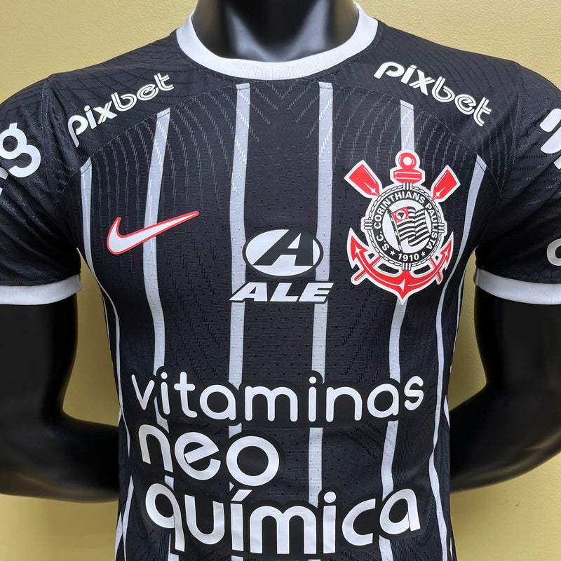 Camisa Corinthians Away Todos os Patrocinadores 23/24 Jogador Nike Masculino - Preta