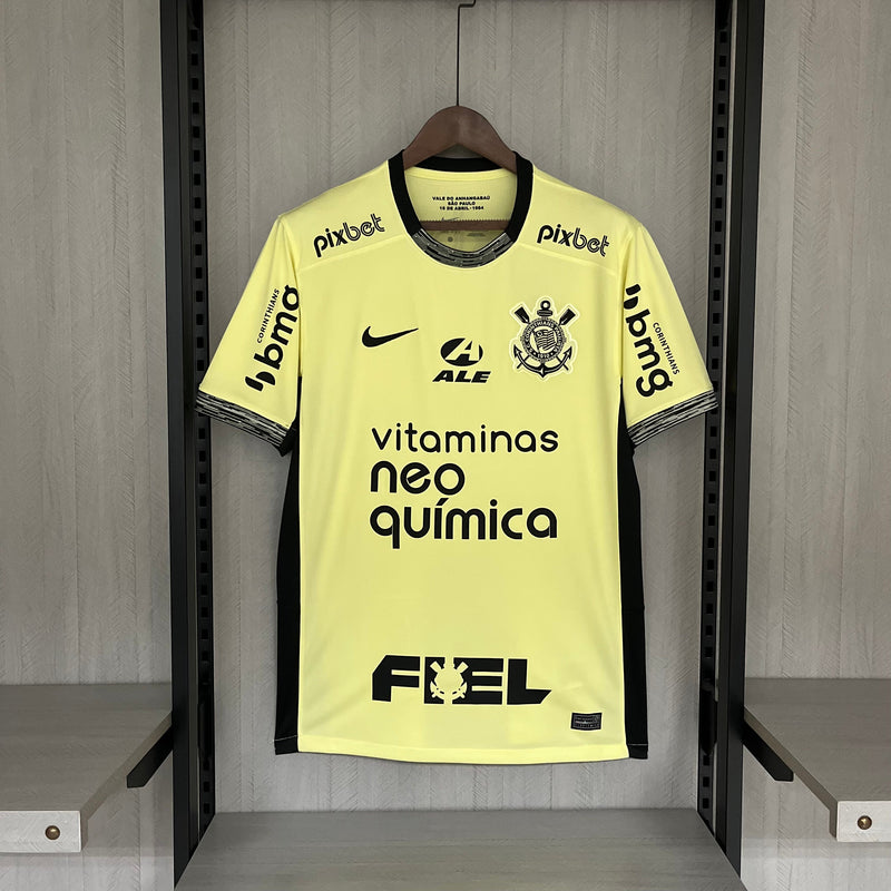 Camisa Corinthians Third Todos os Patrocinadores 23/24 Torcedor Nike Masculina - Amarelo